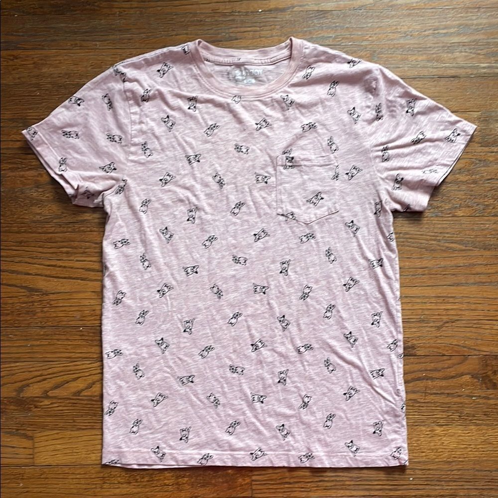 Men’s Pink Puppy Print Short Sleeve T-Shirt